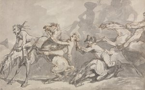 Cavalieri che si scontrano da Thomas Rowlandson